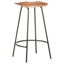 Tabourets de bar lot de 2 bois d'acacia solide 