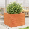 Jardinière cire marron 60x60x46 cm bois de pin massif 
