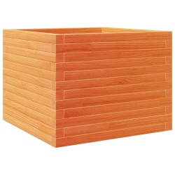 Jardinière cire marron 60x60x46 cm bois de pin massif 