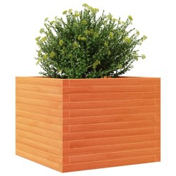 Jardinière cire marron 60x60x46 cm bois de pin massif 