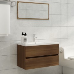 Armoire d'évier Chêne marron 80x38,5x45 cm Bois d'ingénierie 