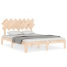 Cadre de lit sans matelas bois de pin massif 