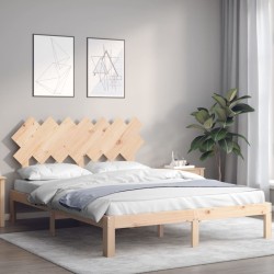Cadre de lit sans matelas bois de pin massif 