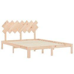 Cadre de lit sans matelas bois de pin massif 