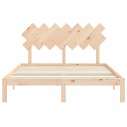 Cadre de lit sans matelas bois de pin massif 