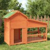Chenil marron 143x60,5x109 cm bois de pin solide 
