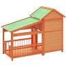 Chenil marron 143x60,5x109 cm bois de pin solide 