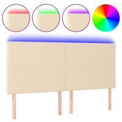 Tête de lit à LED Crème 160x5x118/128 cm Tissu 