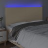 Tête de lit à LED Crème 160x5x118/128 cm Tissu 