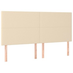 Tête de lit à LED Crème 160x5x118/128 cm Tissu 