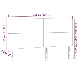 Tête de lit à LED Crème 160x5x118/128 cm Tissu 