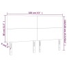 Tête de lit à LED Crème 160x5x118/128 cm Tissu 