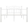 Cadre de lit sans matelas et tête de lit blanc métal 160x200 cm 