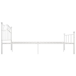 Cadre de lit sans matelas et tête de lit blanc métal 160x200 cm 