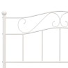 Cadre de lit sans matelas et tête de lit blanc métal 160x200 cm 