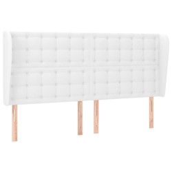 Tête de lit avec oreilles Blanc 183x23x118/128 cm Similicuir 