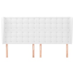Tête de lit avec oreilles Blanc 183x23x118/128 cm Similicuir 