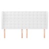 Tête de lit avec oreilles Blanc 183x23x118/128 cm Similicuir 