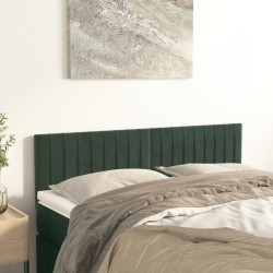 Têtes de lit 2 pcs Vert foncé 72x5x78/88 cm Velours 
