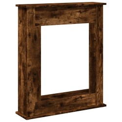 Cadre de cheminée chêne fumé 75x20x87,5 cm bois d'ingénierie 