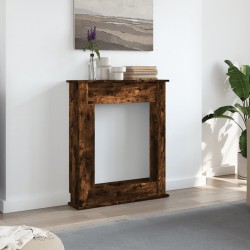 Cadre de cheminée chêne fumé 75x20x87,5 cm bois d'ingénierie 