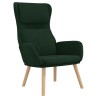 Chaise de relaxation avec tabouret Vert foncé Velours 