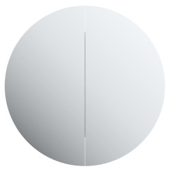 Armoire de salle de bain miroir rond et LED Chêne 40x40x17,5 cm 