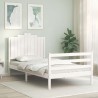 Cadre de lit sans matelas blanc 100x200 cm bois massif 