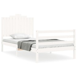 Cadre de lit sans matelas blanc 100x200 cm bois massif 
