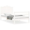 Cadre de lit sans matelas blanc 100x200 cm bois massif 