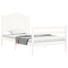 Cadre de lit sans matelas blanc 100x200 cm bois massif 