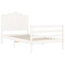 Cadre de lit sans matelas blanc 100x200 cm bois massif 