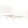 Cadre de lit sans matelas blanc 100x200 cm bois massif 