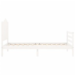 Cadre de lit sans matelas blanc 100x200 cm bois massif 