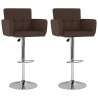 Tabourets de bar lot de 2 marron similicuir 