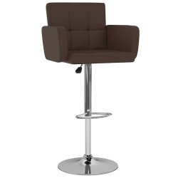 Tabourets de bar lot de 2 marron similicuir 