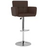 Tabourets de bar lot de 2 marron similicuir 