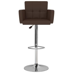 Tabourets de bar lot de 2 marron similicuir 