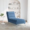 Chaise longue avec coussins bleu tissu 