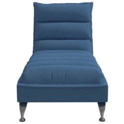 Chaise longue avec coussins bleu tissu 