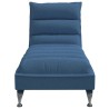 Chaise longue avec coussins bleu tissu 