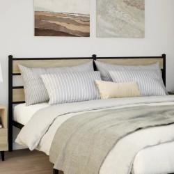Tête de lit chêne sonoma 180 cm fer et bois d’ingénierie 
