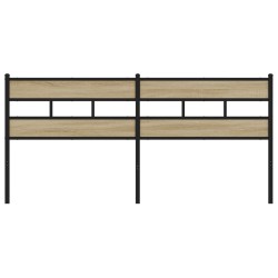 Tête de lit chêne sonoma 180 cm fer et bois d’ingénierie 