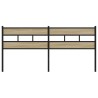 Tête de lit chêne sonoma 180 cm fer et bois d’ingénierie 