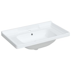 Évier de salle de bain blanc rectangulaire céramique 