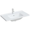 Évier de salle de bain blanc rectangulaire céramique 
