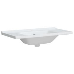 Évier de salle de bain blanc rectangulaire céramique 