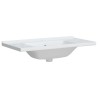 Évier de salle de bain blanc rectangulaire céramique 