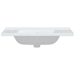 Évier de salle de bain blanc rectangulaire céramique 