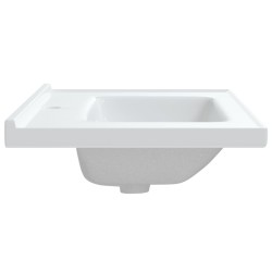 Évier de salle de bain blanc rectangulaire céramique 